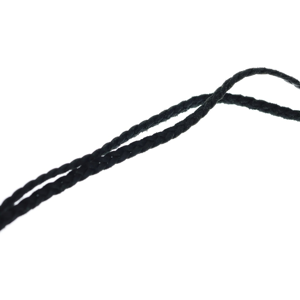 CHROME HEARTS(クロムハーツ) LEATHER BRAID スクロールレザーブレード シルバーネックレス ブラック/シルバー -