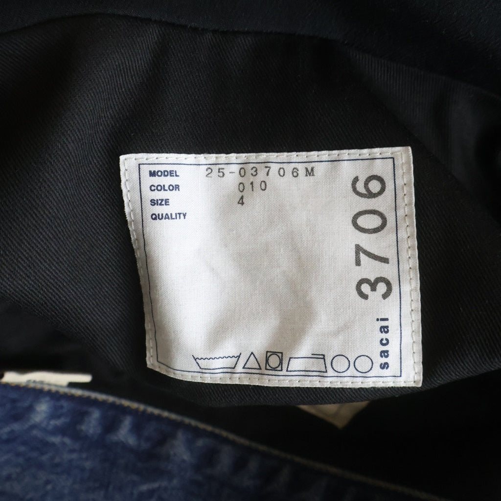 Sacai(サカイ) 25SS×LEVI'S Men's Denim x Matelasse Twill Reversible Blouson リーバイス マトラッセツイル リバーシブル デニムジャケット インディゴ 25-03706M PC9-0035J-000