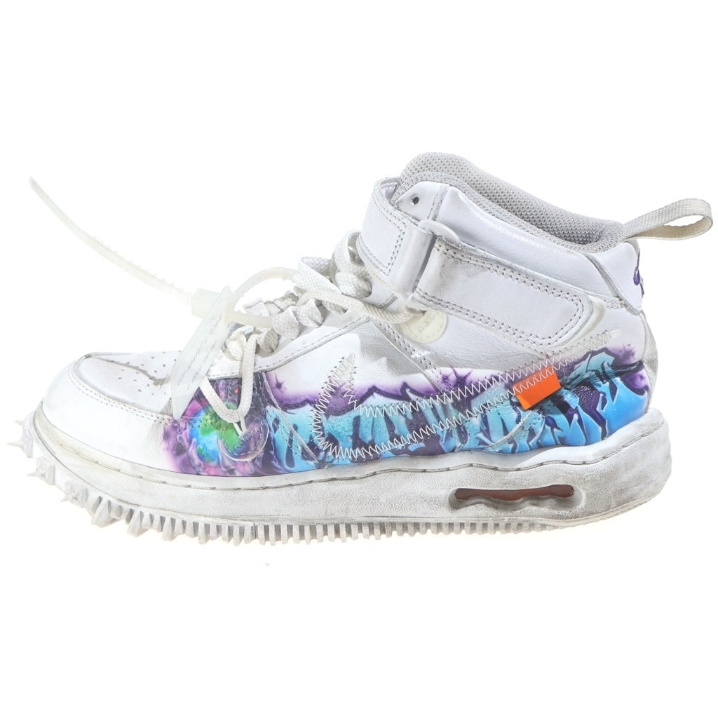 NIKE(ナイキ) ×OFF-WHITE AIR FORCE1 MID SP LTHR オフホワイト エアフォース1 ミッドカットスニーカー ホワイト US7/25cm DR0500-100