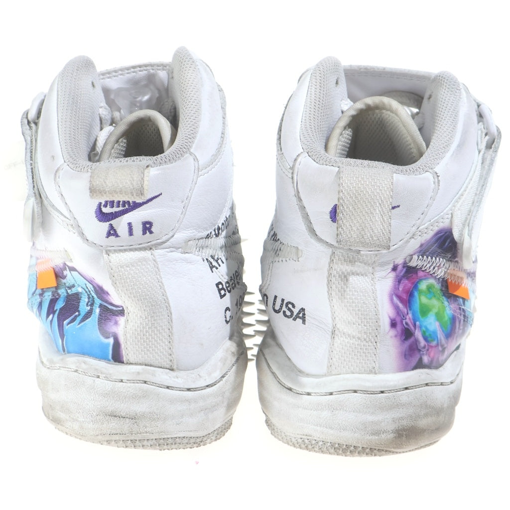 NIKE(ナイキ) ×OFF-WHITE AIR FORCE1 MID SP LTHR オフホワイト エアフォース1 ミッドカットスニーカー ホワイト US7/25cm DR0500-100