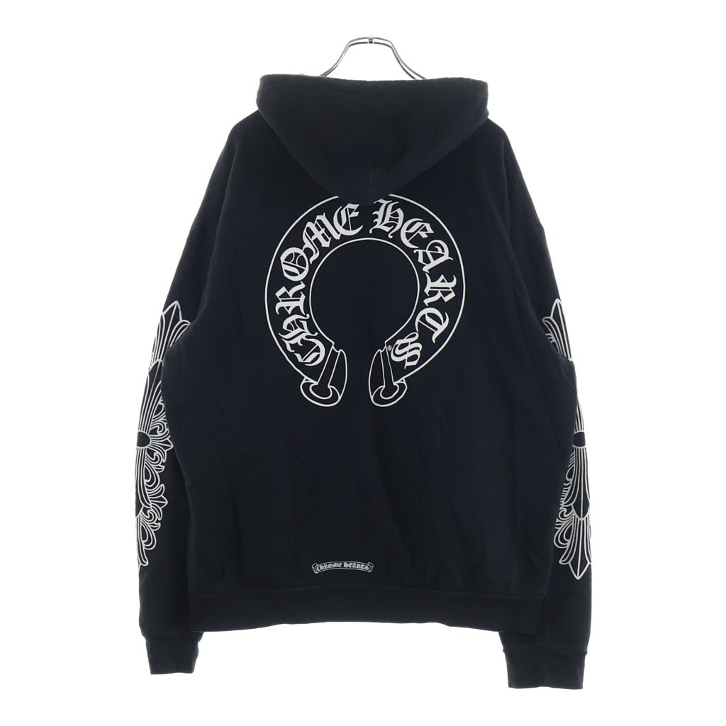 CHROME HEARTS(クロムハーツ) Hooreshoe Floral Cross Pullover Hoodie ホースシュー フローラル プルオーバーパーカー ブラック -