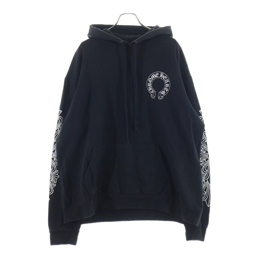 CHROME HEARTS(クロムハーツ) Hooreshoe Floral Cross Pullover Hoodie ホースシュー フローラル プルオーバーパーカー ブラック -