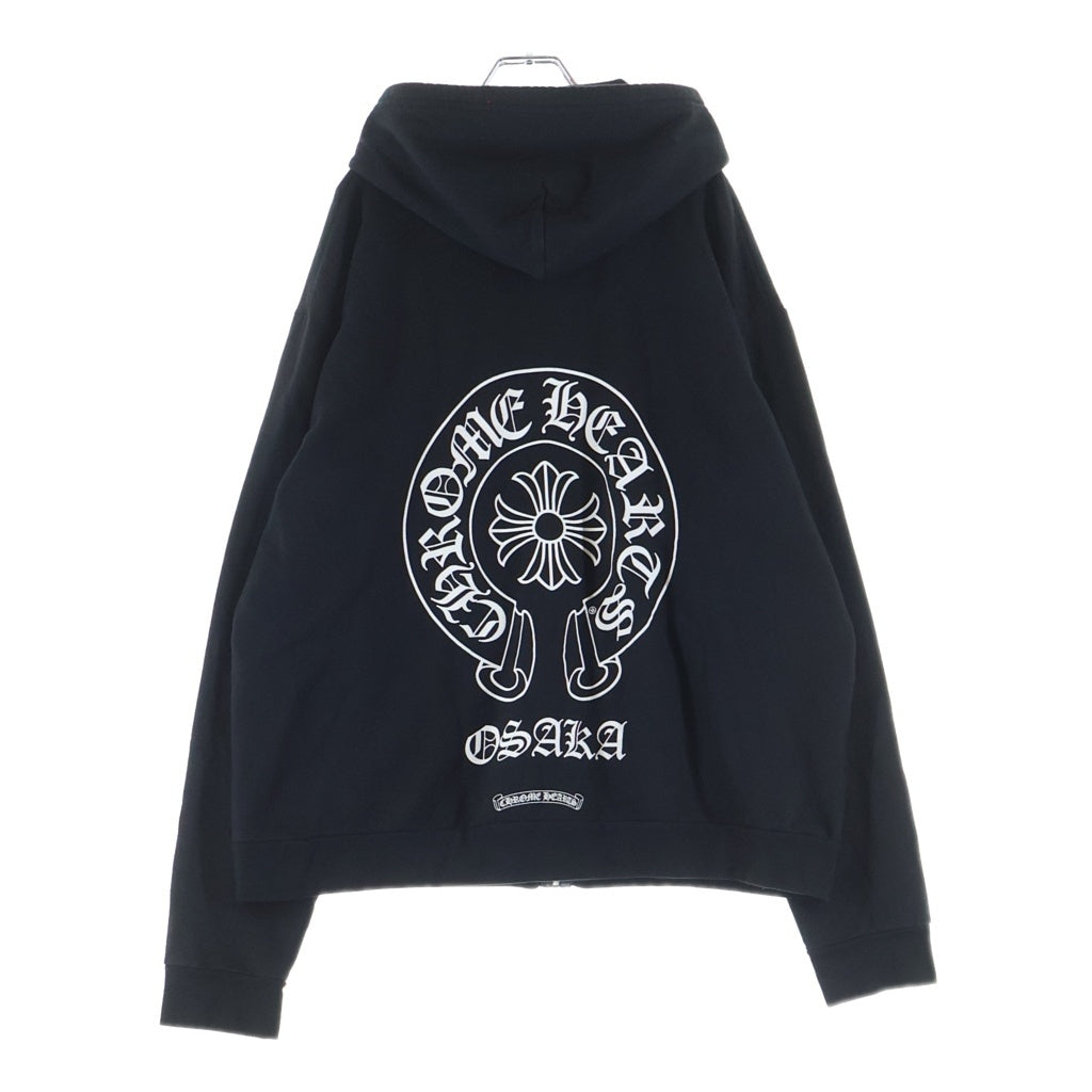 CHROME HEARTS(クロムハーツ) SWTSHRT HD ZIP 大阪限定バックホースシューダガージップ プルオーバーパーカー ブラック