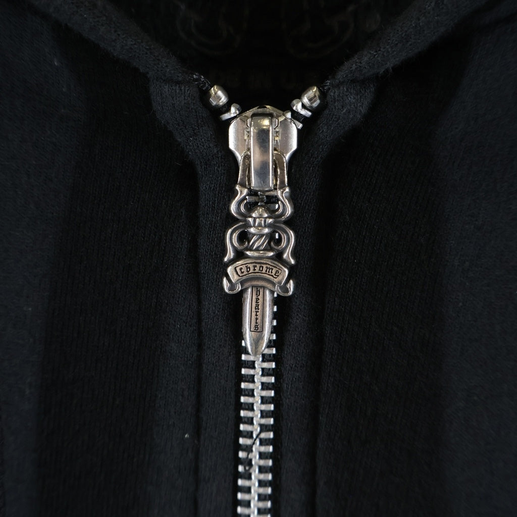 CHROME HEARTS(クロムハーツ) SWTSHRT HD ZIP 大阪限定バックホースシューダガージップ プルオーバーパーカー ブラック