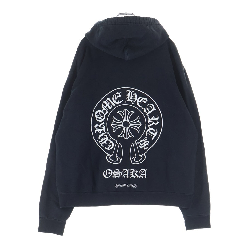 CHROME HEARTS(クロムハーツ) SWTSHRT HD ZIP 大阪限定バックホースシューダガージップ プルオーバーパーカー ブラック