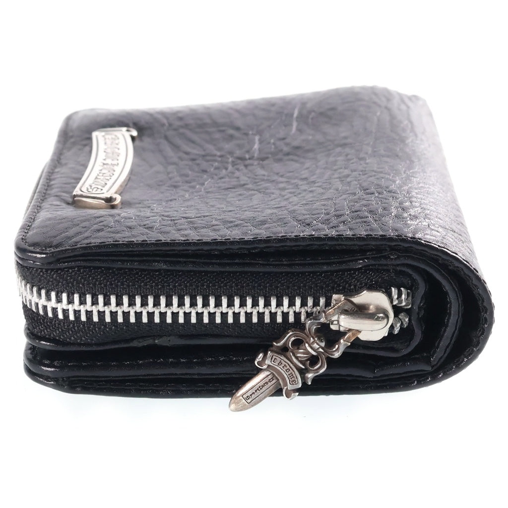 CHROME HEARTS(クロムハーツ) SQ ZIP BILL スクエアジップビル レザーウォレット 財布 ブラック BCA376