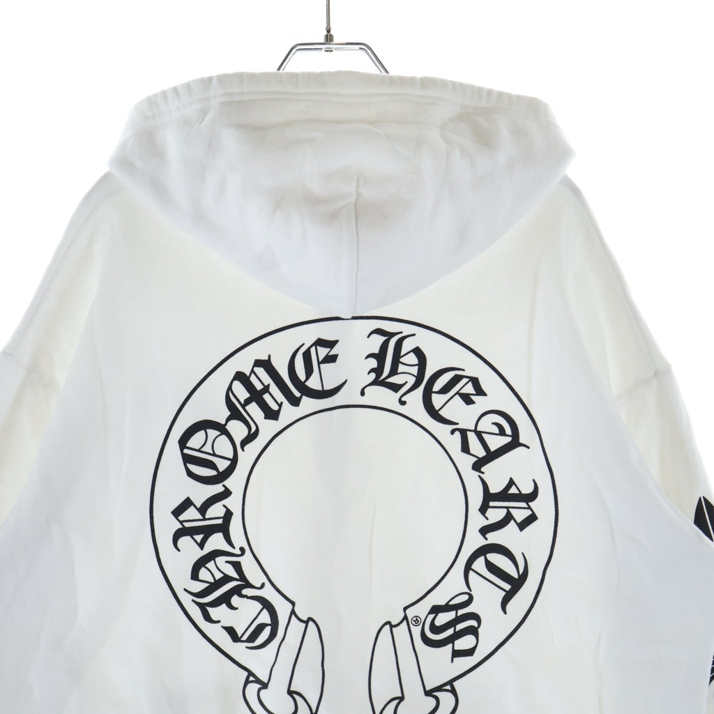 CHROME HEARTS(クロムハーツ) SWTSHRT HD ZIP バックホースシューアームフローラルジップパーカー ホワイト