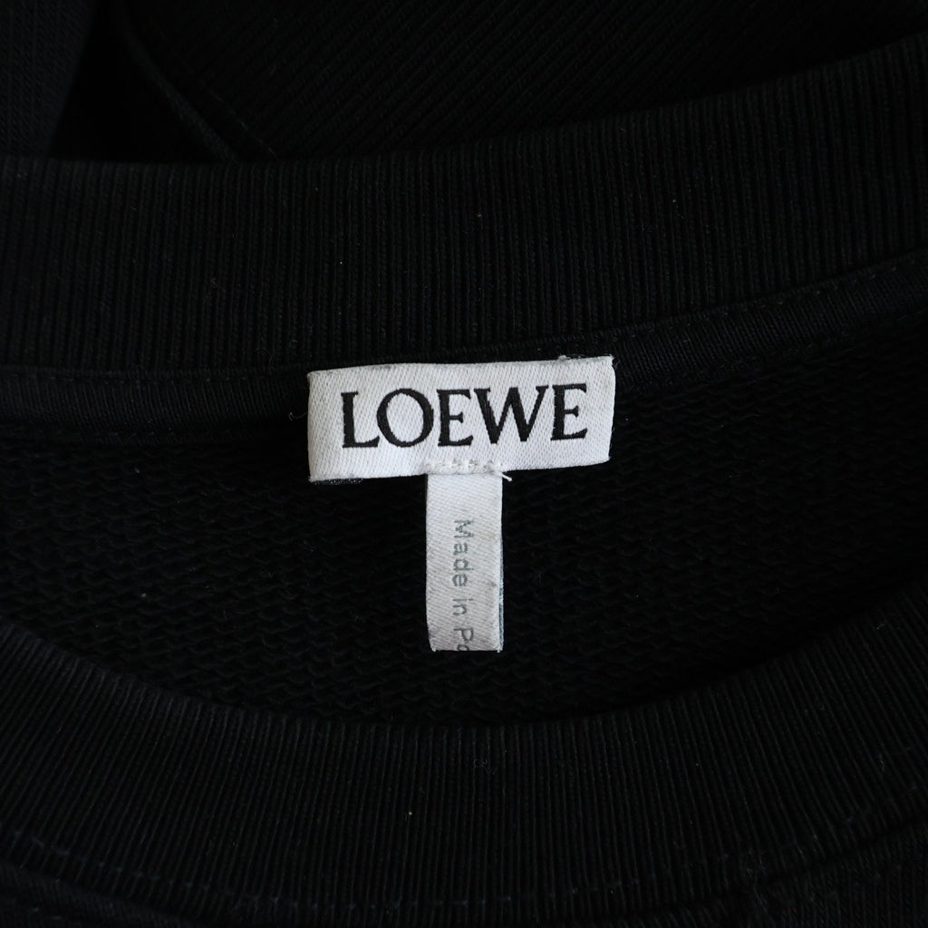 LOEWE(ロエベ) アナグラム刺繍 クルーネックスウェットトレーナー ブラック H526Y24J07
