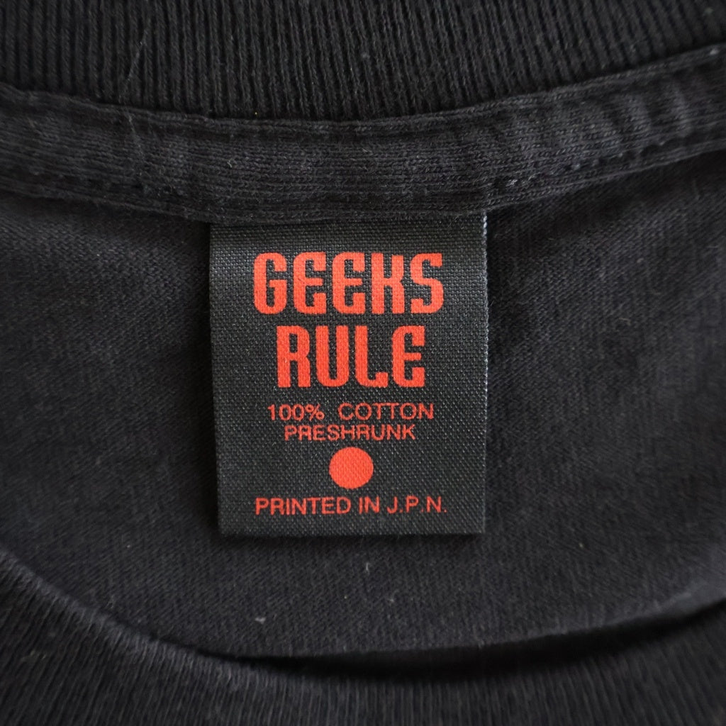 GEEKSRULE(ギークスルール) x serial experiments lain 12 Silkscreen Printing Tee シルクスクリーン プリント クルーネック半袖Tシャツ ブラック ‐