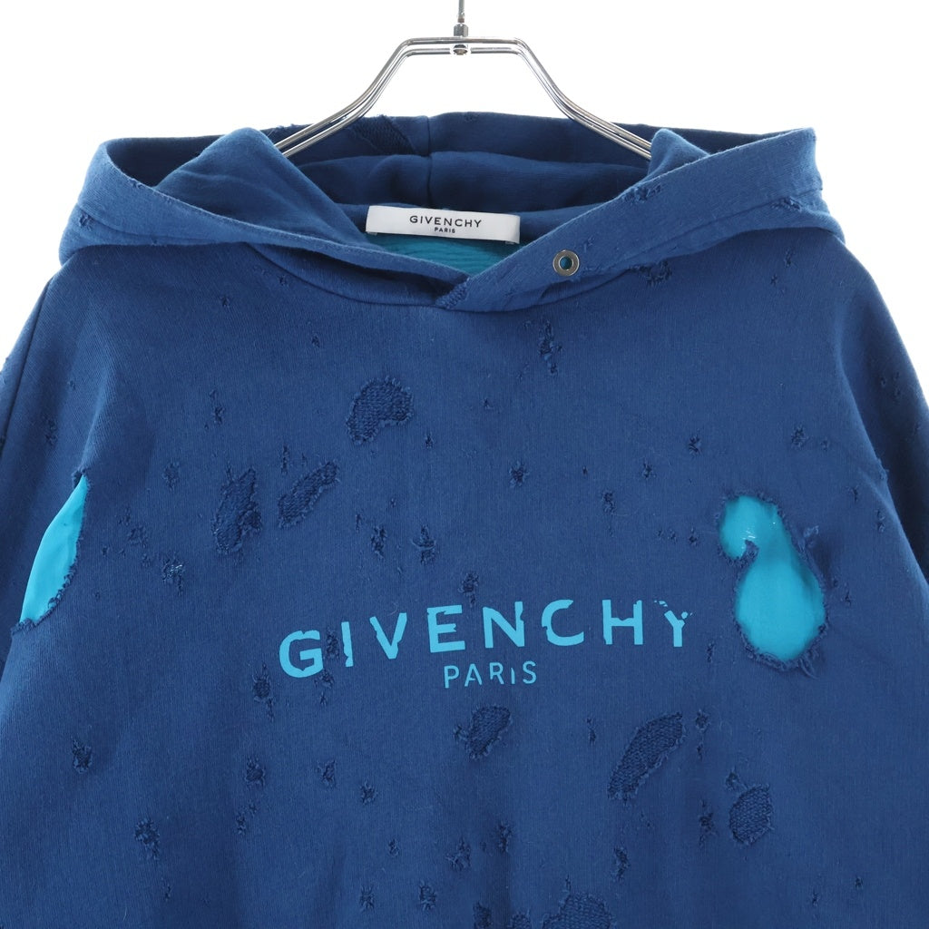 GIVENCHY(ジバンシィ) DESTROY HOODIE デストロイドフーディ BMJ03H3Y42 プルオーバーパーカー ブルー