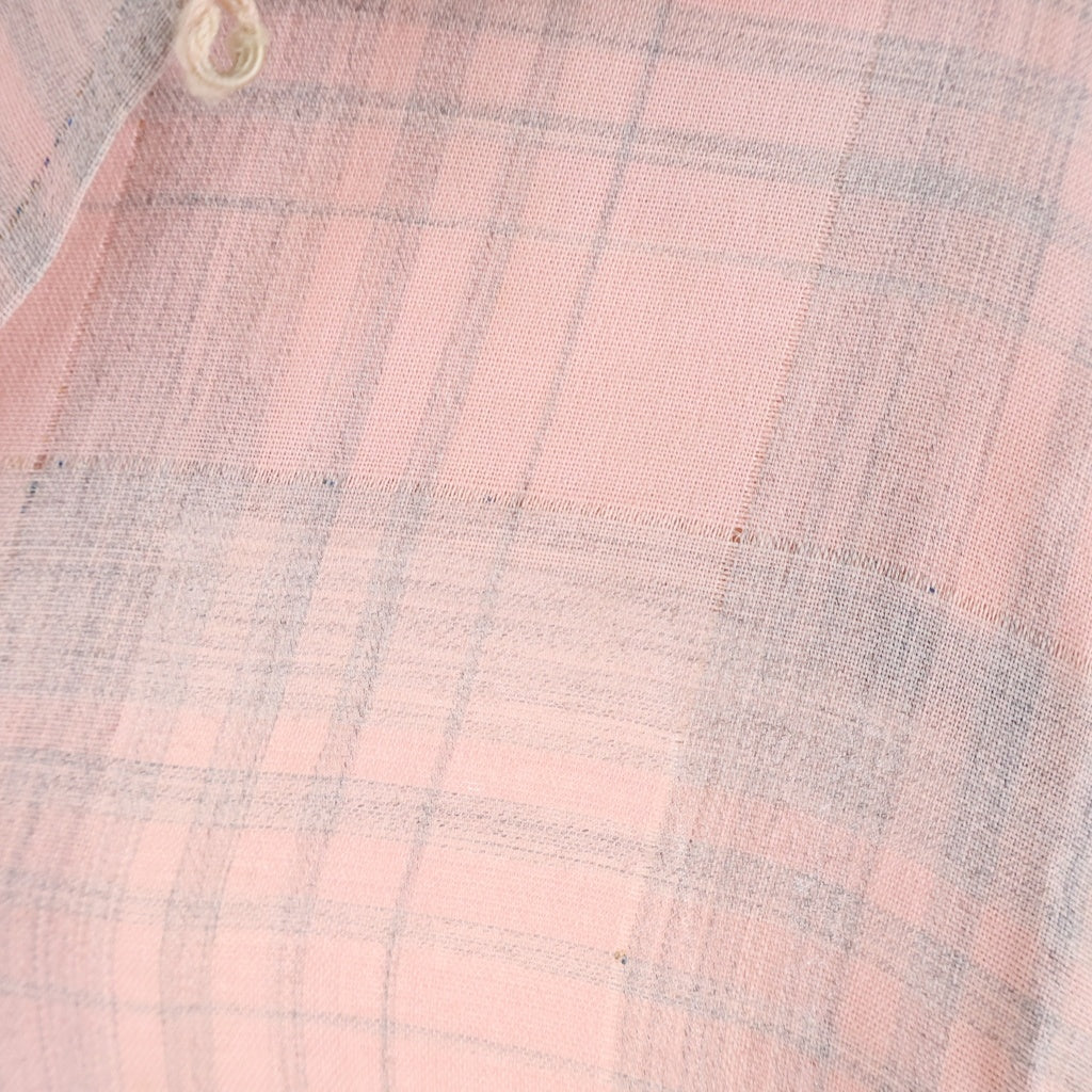 VINTAGE(ヴィンテージ) 60s OMBRE SHADE PINK RAYON グレピン レーヨン 開襟 オープンカラーシャツ ピンク チェック