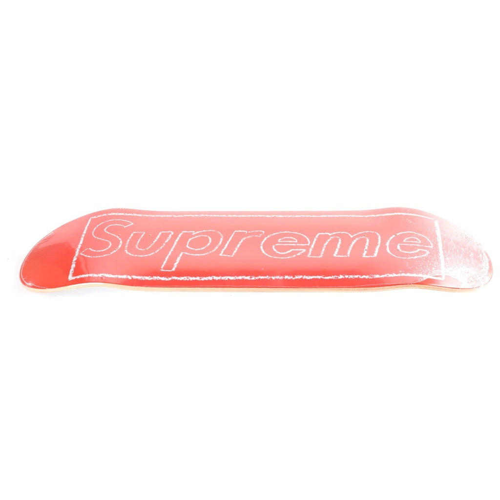 SUPREME(シュプリーム) 21SS ×KAWS Chalk Logo Skateboard カウズ チョーク ロゴ スケートボード スケボー デッキ ブラック/レッド