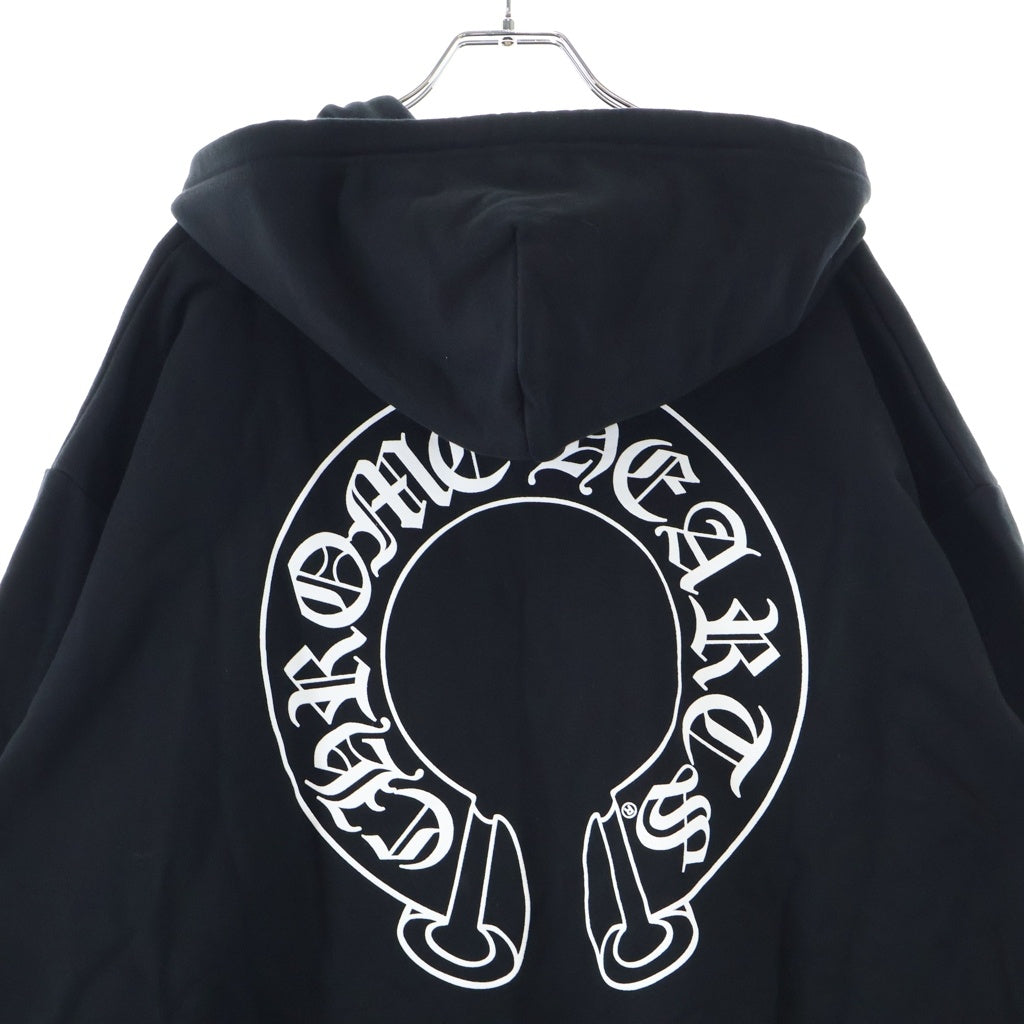 CHROME HEARTS(クロムハーツ) SWTSHRT HD ZIP アームフローラル バックホースシュー プリントジップアップスウェットパーカー フーディー ブラック