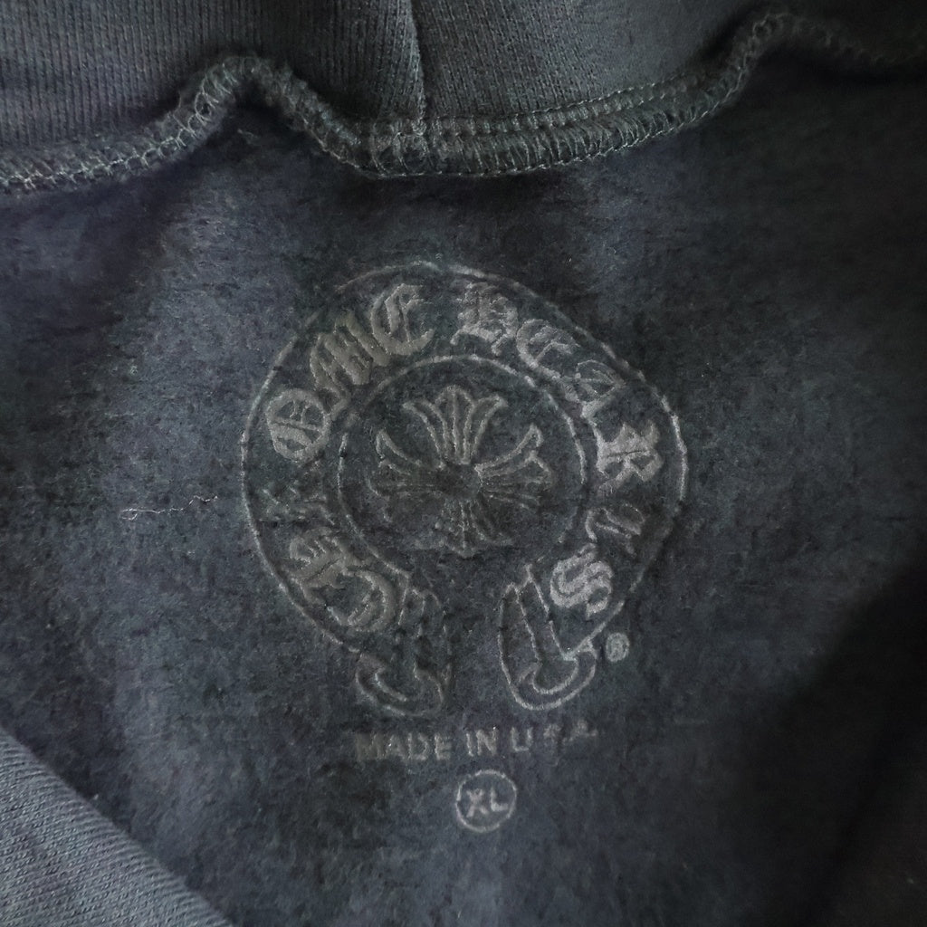 CHROME HEARTS(クロムハーツ) SWTSHRT HD ZIP アームフローラル バックホースシュー プリントジップアップスウェットパーカー フーディー ブラック
