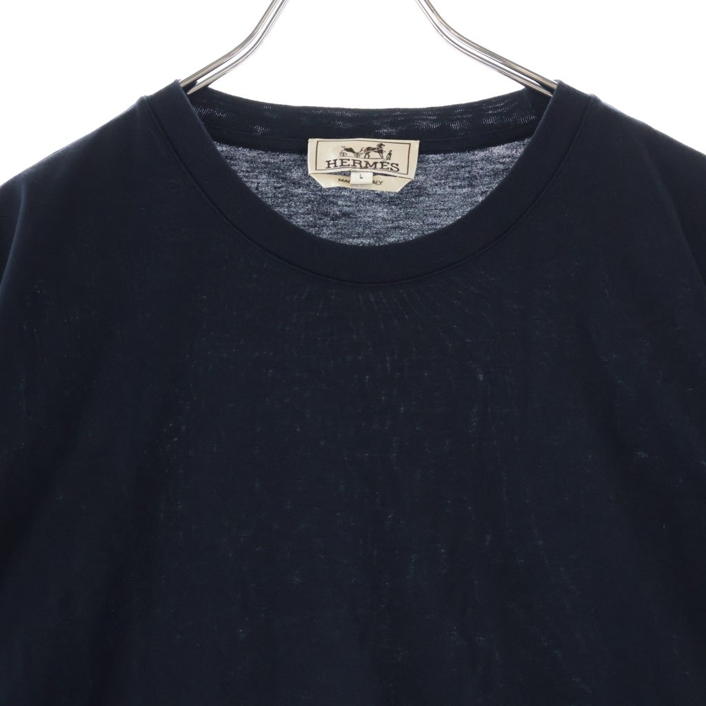 HERMES(エルメス) ディティール セリエ クルーネック半袖Tシャツカットソー ネイビー