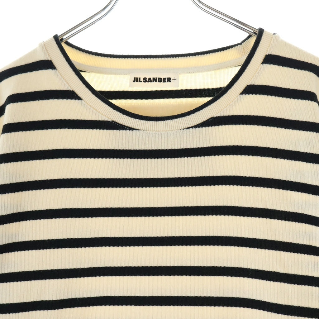 JIL SANDER(ジルサンダー) ボーダー柄 クルーネック半袖Tシャツカットソー アイボリー J47GC0109