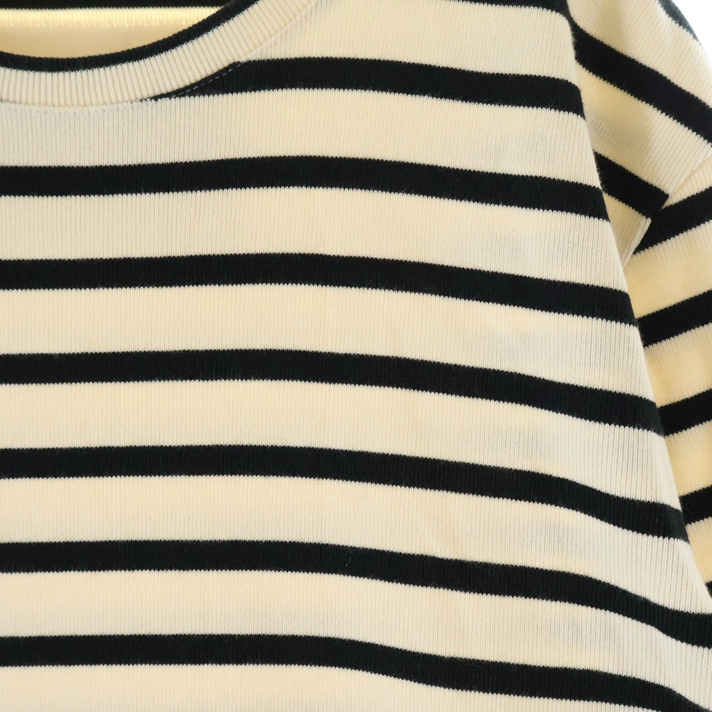 JIL SANDER(ジルサンダー) ボーダー柄 クルーネック半袖Tシャツカットソー アイボリー J47GC0109