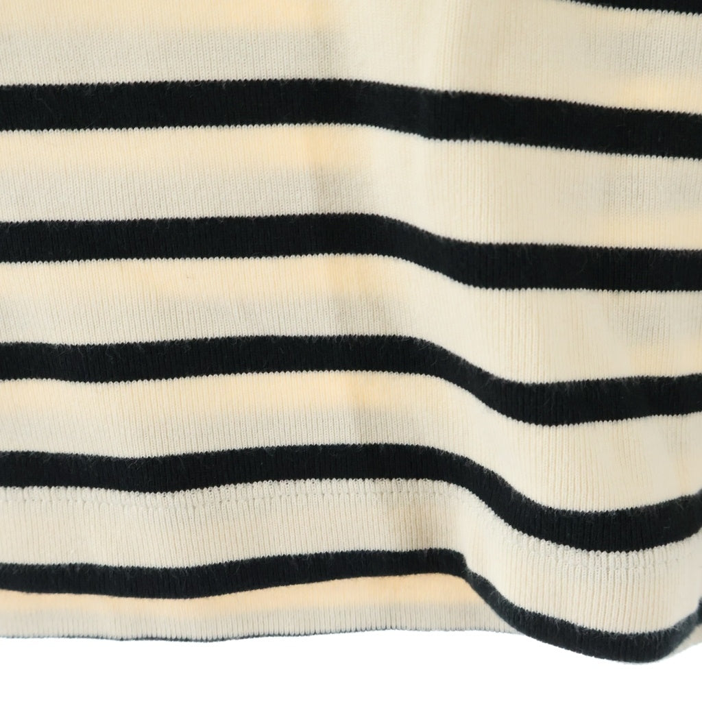 JIL SANDER(ジルサンダー) ボーダー柄 クルーネック半袖Tシャツカットソー アイボリー J47GC0109