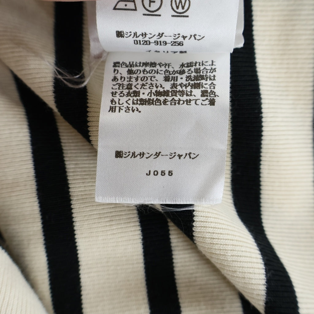 JIL SANDER(ジルサンダー) ボーダー柄 クルーネック半袖Tシャツカットソー アイボリー J47GC0109
