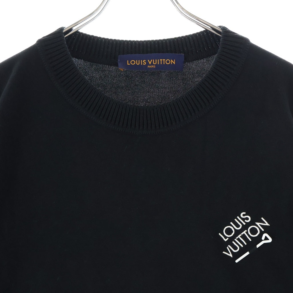 LOUIS VUITTON(ルイヴィトン) 23SS フックディテール シグネチャーショートスリーブ ニットセーター ブラック RM231Q OY8 HNN42W