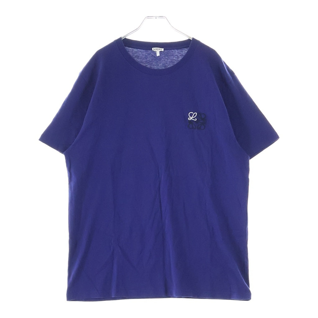 LOEWE(ロエベ) アナグラム刺繍 クルーネック半袖Tシャツカットソー パープル H526Y22X75
