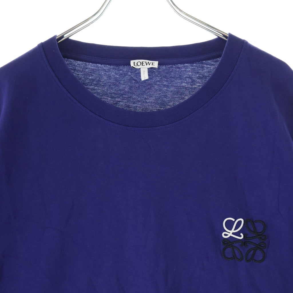 LOEWE(ロエベ) アナグラム刺繍 クルーネック半袖Tシャツカットソー パープル H526Y22X75