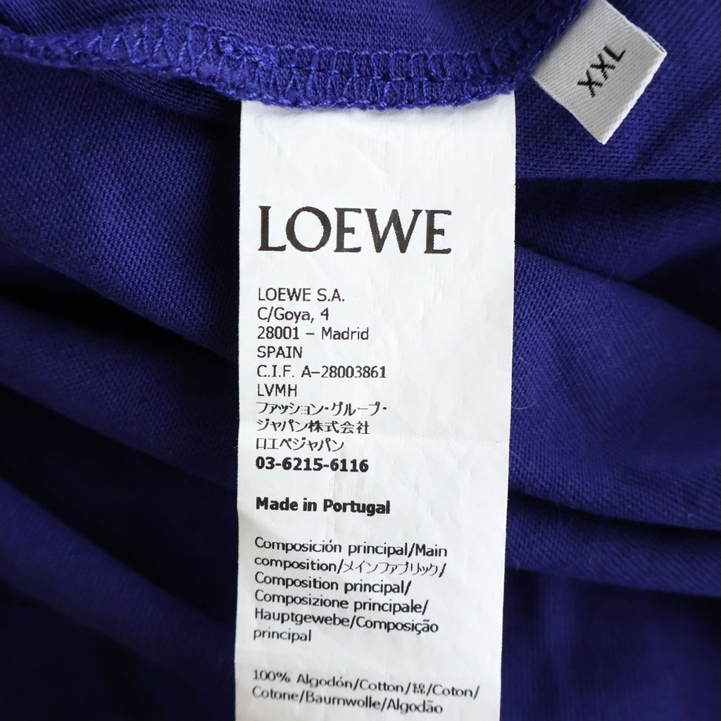 LOEWE(ロエベ) アナグラム刺繍 クルーネック半袖Tシャツカットソー パープル H526Y22X75
