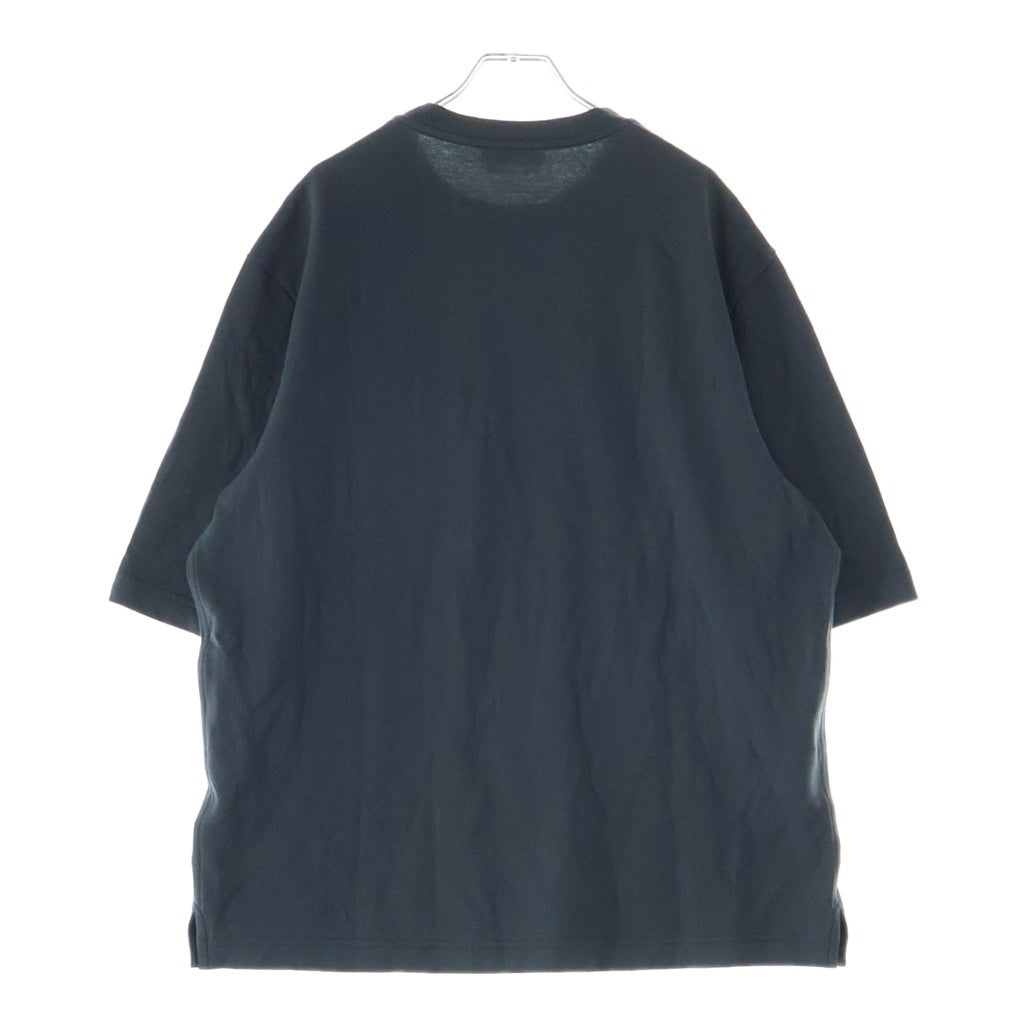 HERMES(エルメス) カシミヤ混 レザーポケット クルーネック半袖Tシャツカットソー グレー