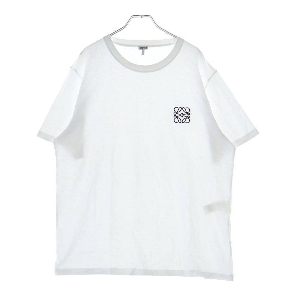 LOEWE(ロエベ) アナグラム刺繍 クルーネック半袖Tシャツカットソー パープル H526Y22X75