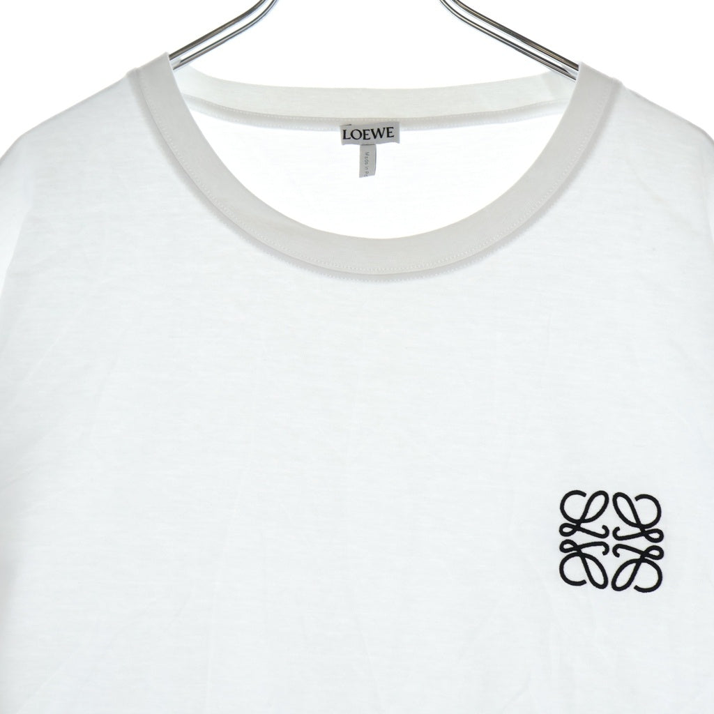 LOEWE(ロエベ) アナグラム刺繍 クルーネック半袖Tシャツカットソー パープル H526Y22X75