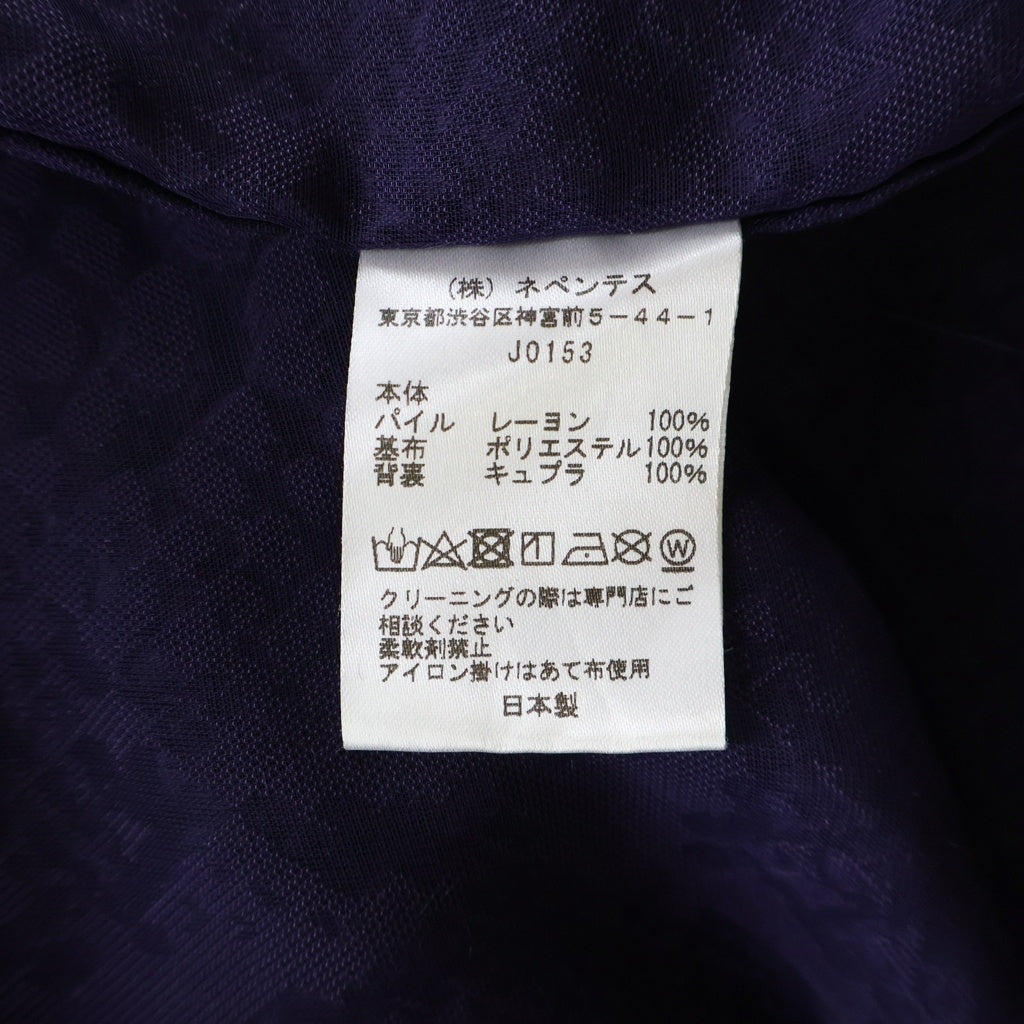 Needles(ニードルス) C.O.B One-Up Shirt Burnout velvet ワンアップ シャツ バーンアウト ベルベット 長袖シャツ パープル JO153