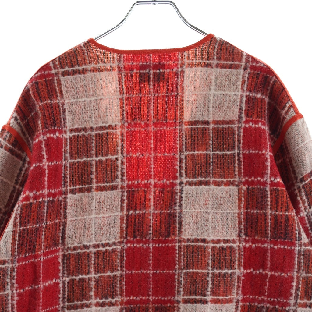 Needles(ニードルス) Fringe Cardigan Wool Plaid フリンジカーディガン RW265 レッド