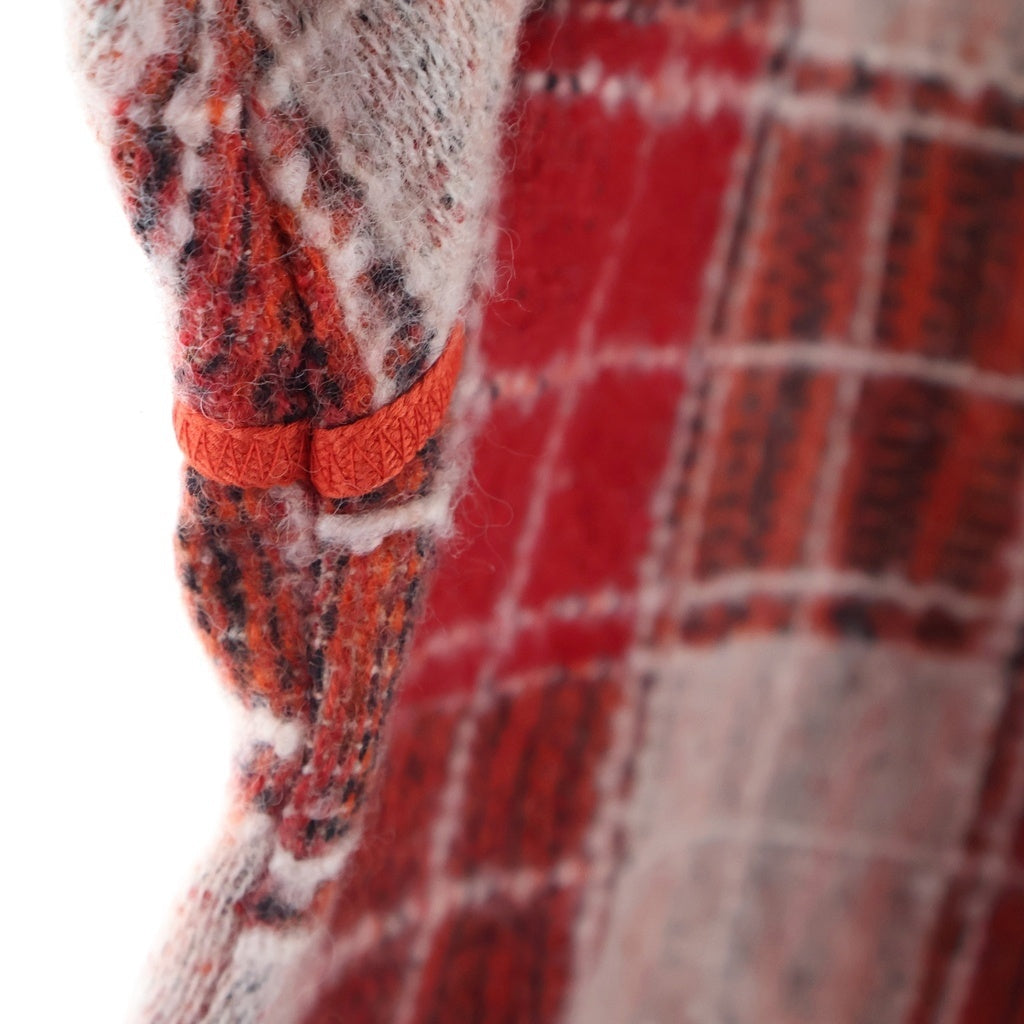 Needles(ニードルス) Fringe Cardigan Wool Plaid フリンジカーディガン RW265 レッド