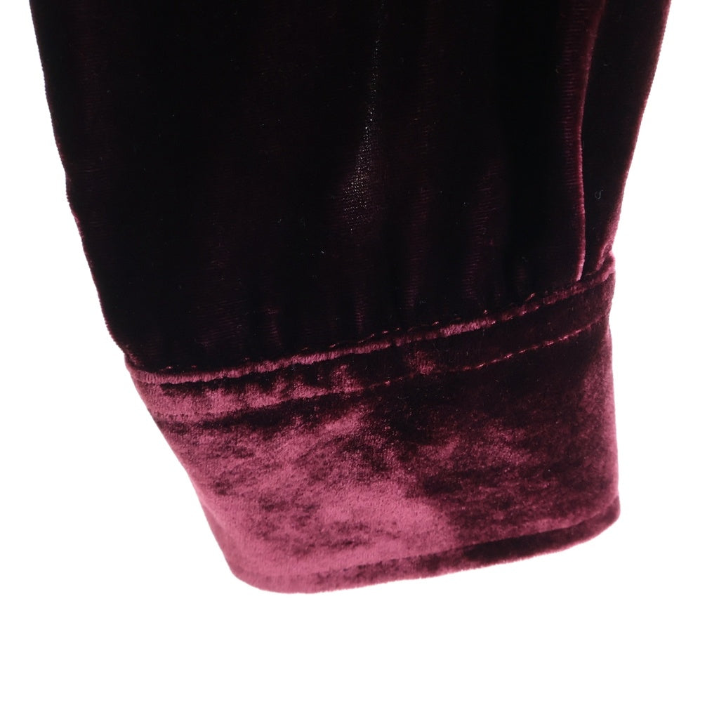 SAINT LAURENT PARIS(サンローランパリ) 20SS ベロア ベルベット ウエスタン ブリーチ 長袖シャツ ワインレッド 605582 Y555V