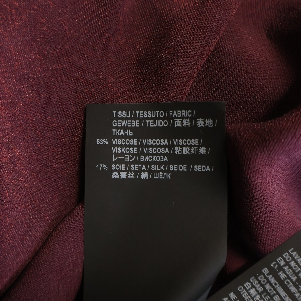 SAINT LAURENT PARIS(サンローランパリ) 20SS ベロア ベルベット ウエスタン ブリーチ 長袖シャツ ワインレッド 605582 Y555V
