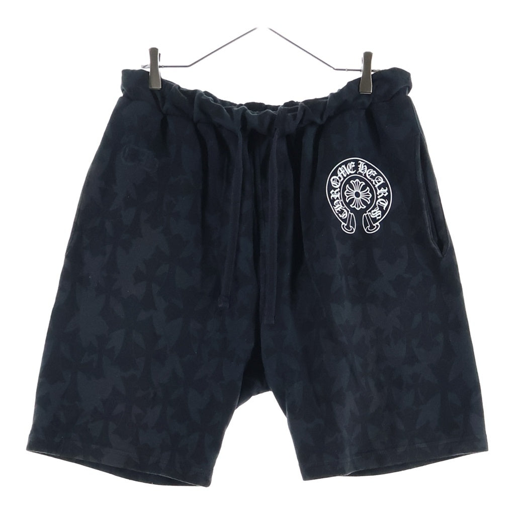 CHROME HEARTS(クロムハーツ) SWEAT PANTS セメタリークロス 総柄スウェットハーフパンツ ブラック