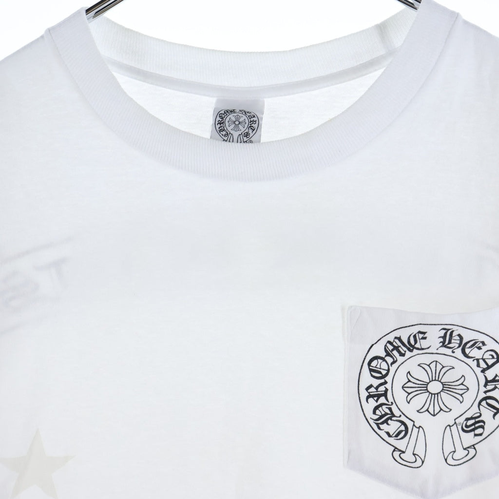 CHROME HEARTS(クロムハーツ) OLD バックスクロールラベル スタープリント 半袖Tシャツカットソー ホワイト