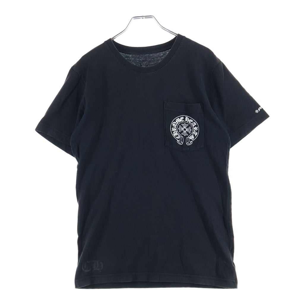 CHROME HEARTS(クロムハーツ) HORSESHOE S/S TEE ホースシュープリント ポケット半袖Tシャツ カットソー ブラック
