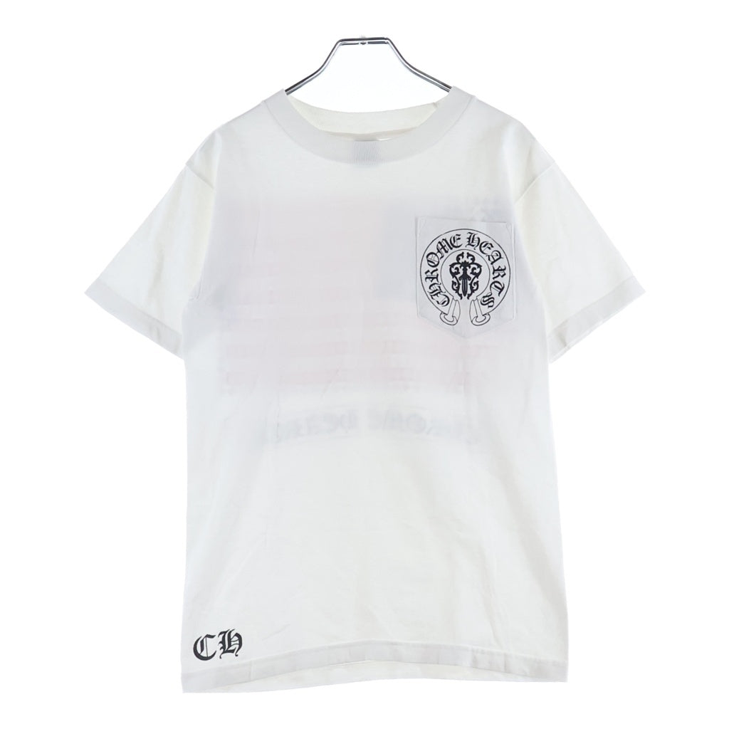 CHROME HEARTS(クロムハーツ) OLD AMERICAN FLAG TEE オールド アメリカンフラッグTシャツ 星条旗 ホースシュープリント 半袖カットソー ホワイト
