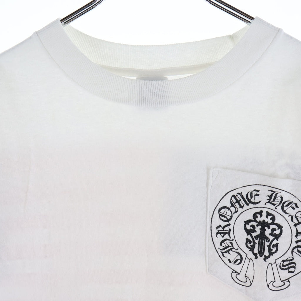 CHROME HEARTS(クロムハーツ) OLD AMERICAN FLAG TEE オールド アメリカンフラッグTシャツ 星条旗 ホースシュープリント 半袖カットソー ホワイト