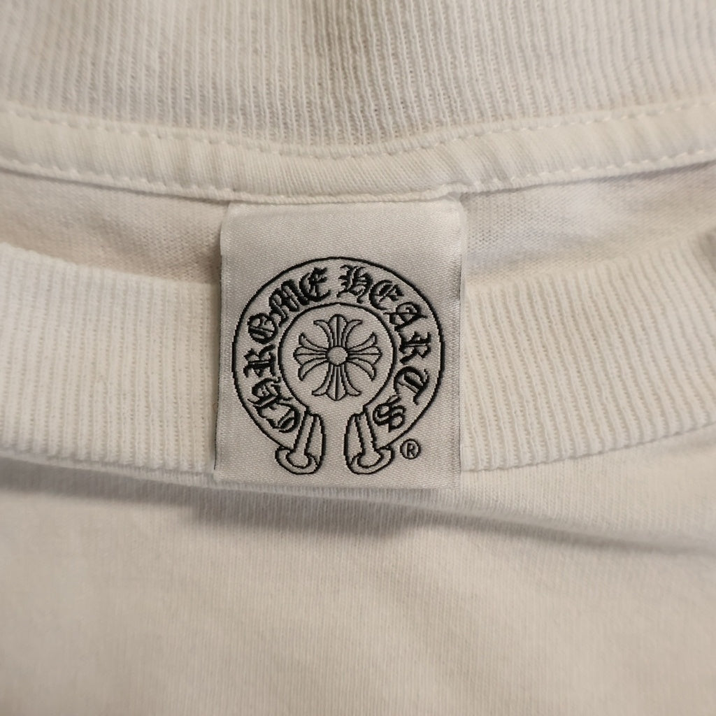 CHROME HEARTS(クロムハーツ) OLD AMERICAN FLAG TEE オールド アメリカンフラッグTシャツ 星条旗 ホースシュープリント 半袖カットソー ホワイト