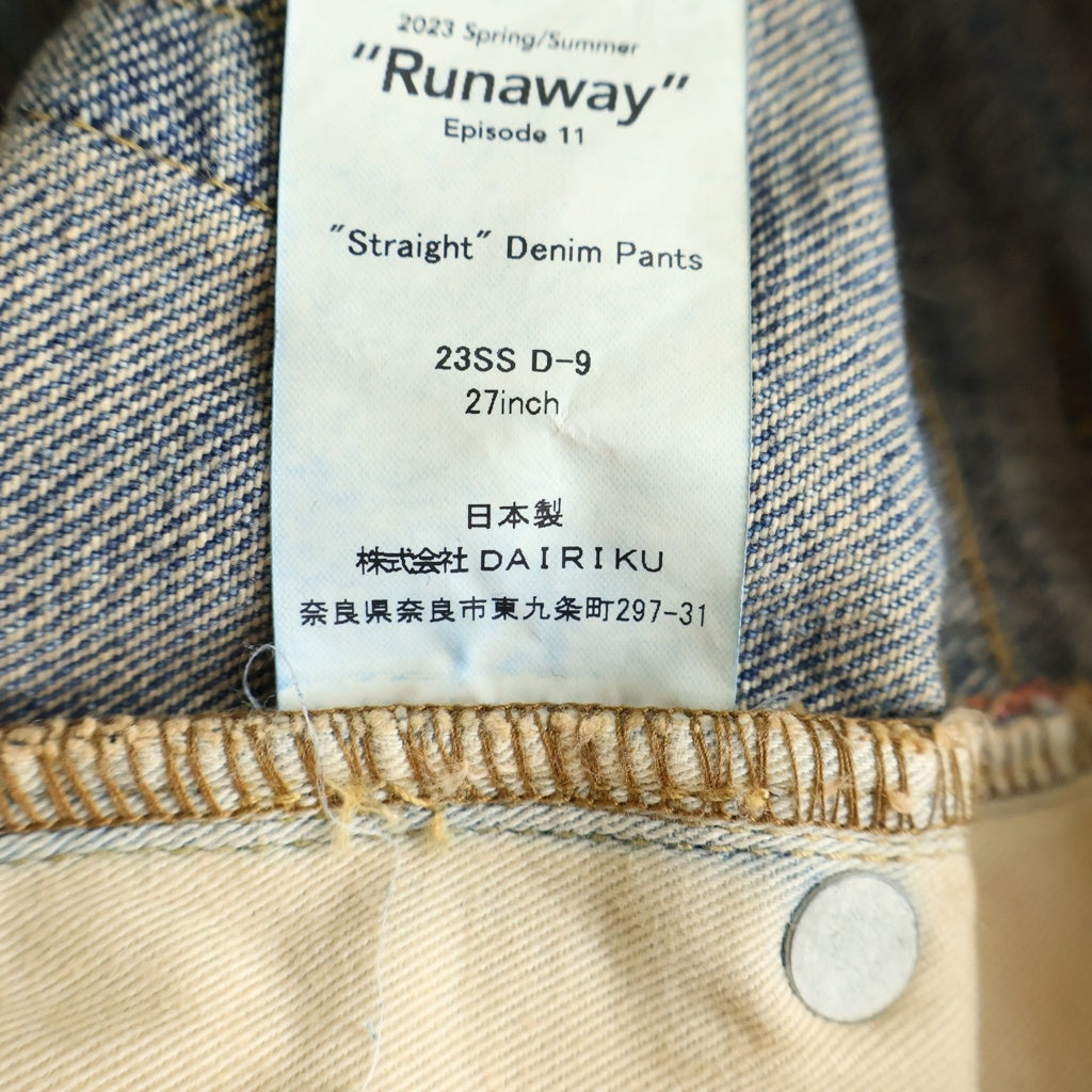 DAIRIKU(ダイリク) Straight Denim Pant 23SS D-9 ビンテージ加工 フレアデニム インディゴ
