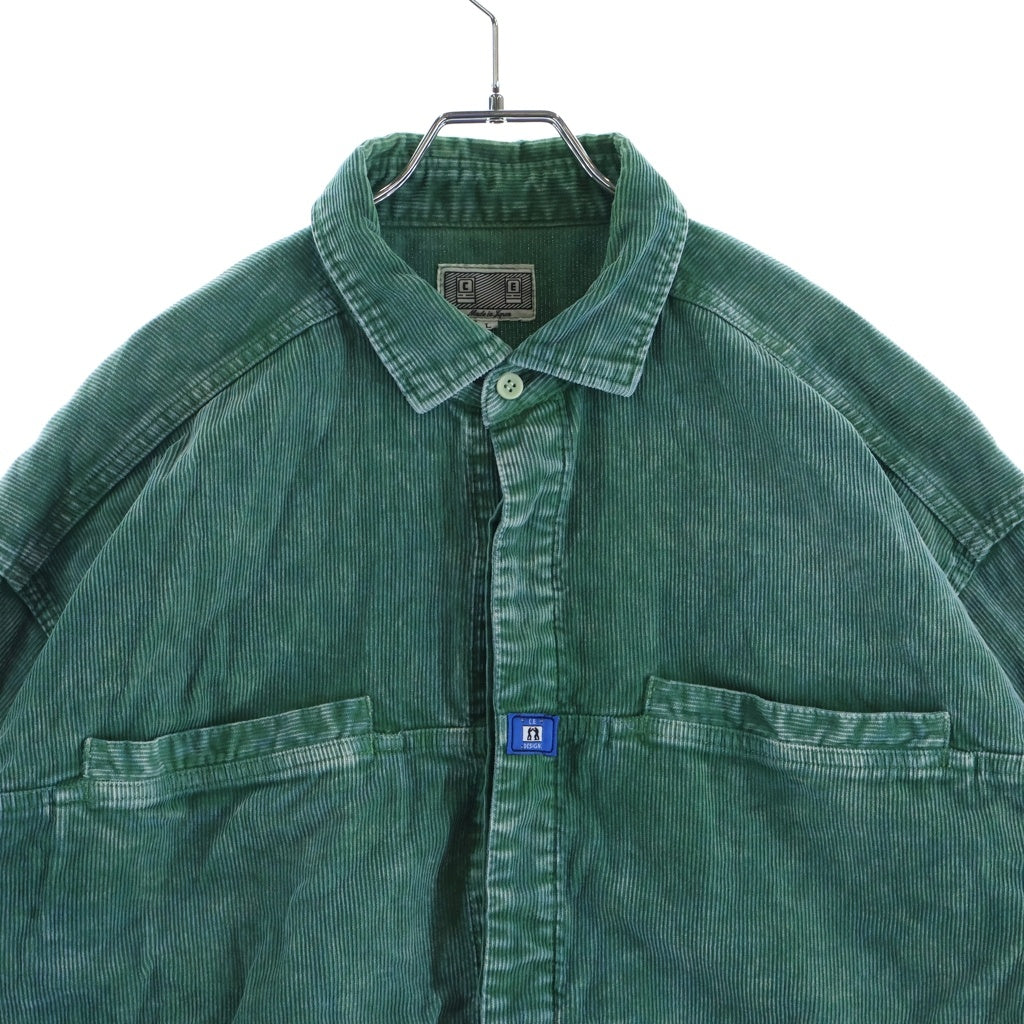 C.E(シーイー) Cord Design Short Sleeve Shirt コーデュロイ 半袖シャツ グリーン