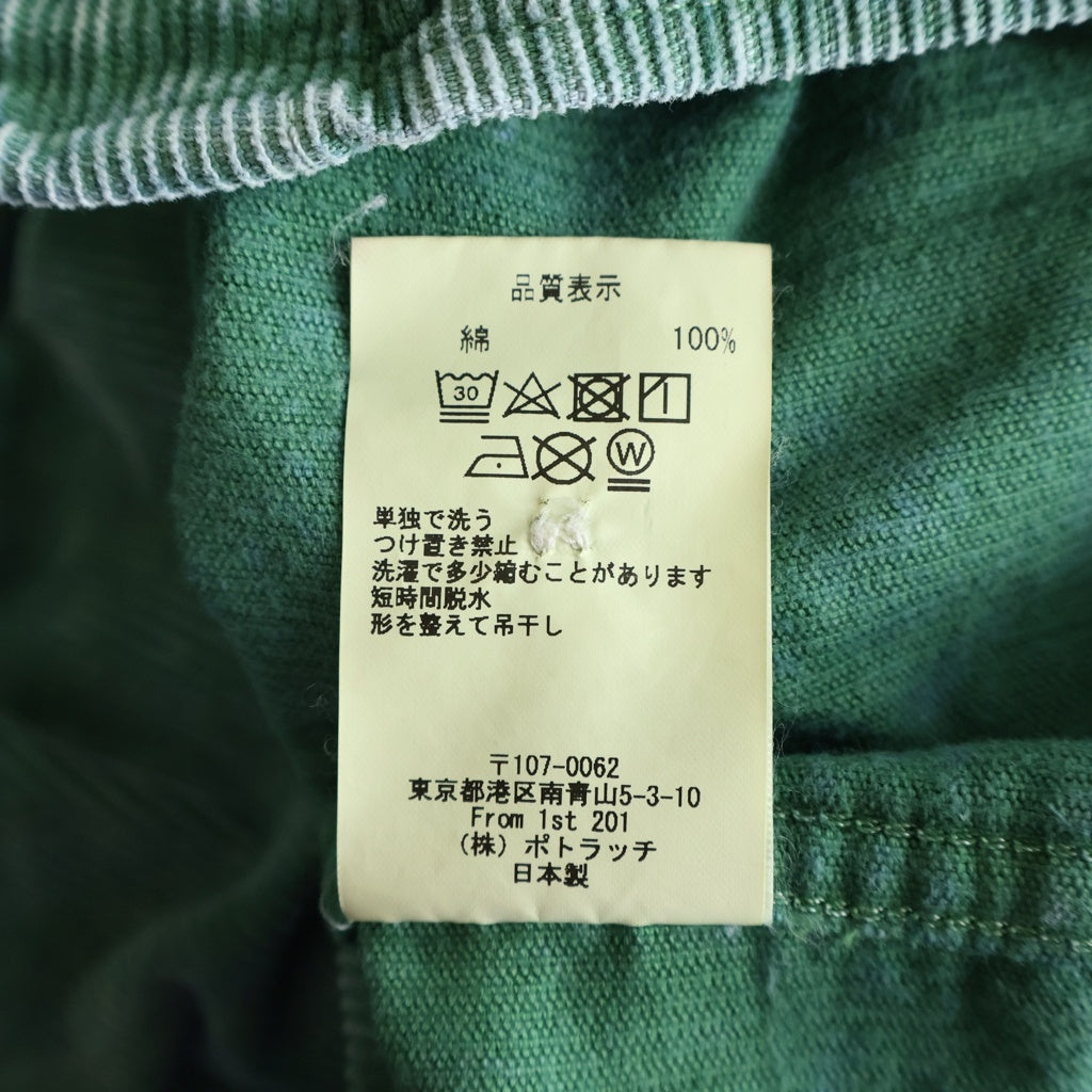 C.E(シーイー) Cord Design Short Sleeve Shirt コーデュロイ 半袖シャツ グリーン