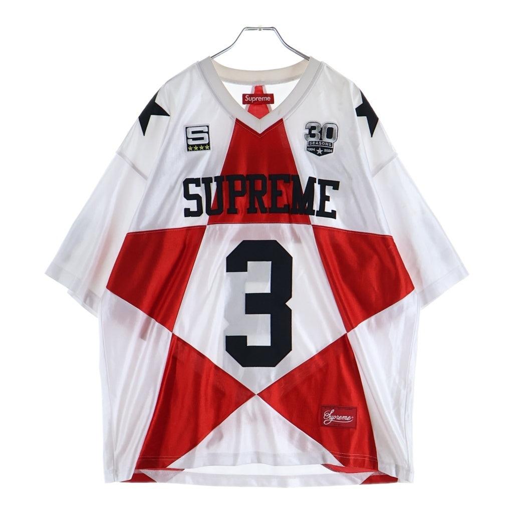 SUPREME(シュプリーム) 24AW Star Football Jersey スターフットボールジャージ ゲームシャツ ホワイト