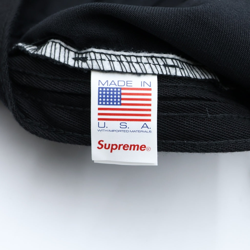SUPREME(シュプリーム) Washed Chino Twill Cap BOX LOGO レザーベルトバックル キャンプキャップ ブラック レディース