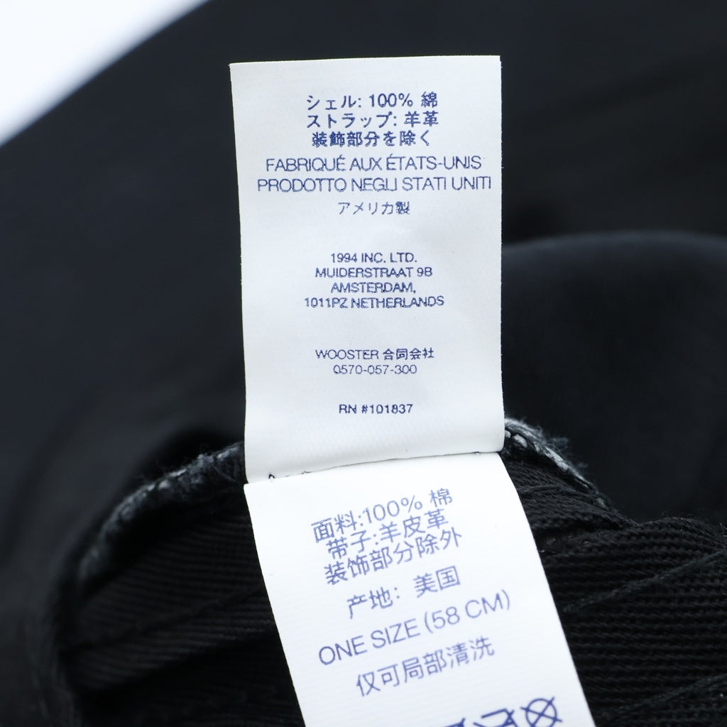 SUPREME(シュプリーム) Washed Chino Twill Cap BOX LOGO レザーベルトバックル キャンプキャップ ブラック レディース