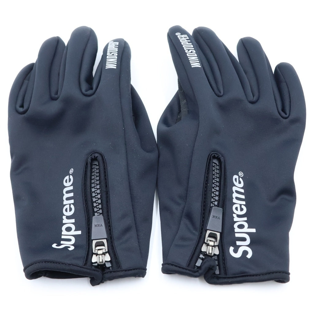 SUPREME(シュプリーム) 25AW Windstopper Zip Gloves ウインドストッパージップグローブ 手袋 ブラック