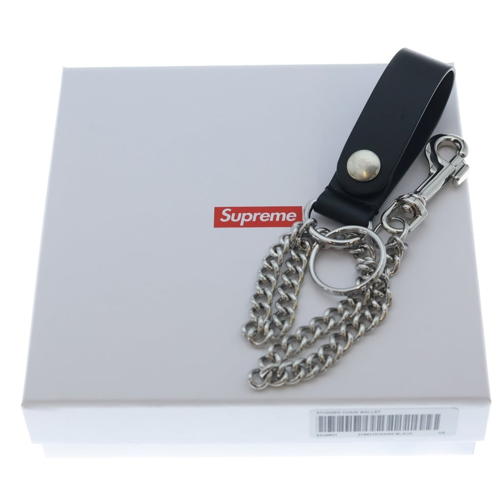 SUPREME(シュプリーム) 26SS Leather Chain Wallet レザーチェーンウォレット ロゴ ブラック