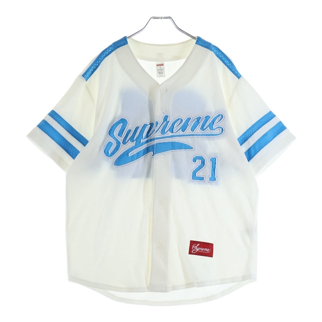 SUPREME(シュプリーム) 20AW Velour Baseball Jersey ベロアベースボールジャージー ベースボールシャツ ホワイト